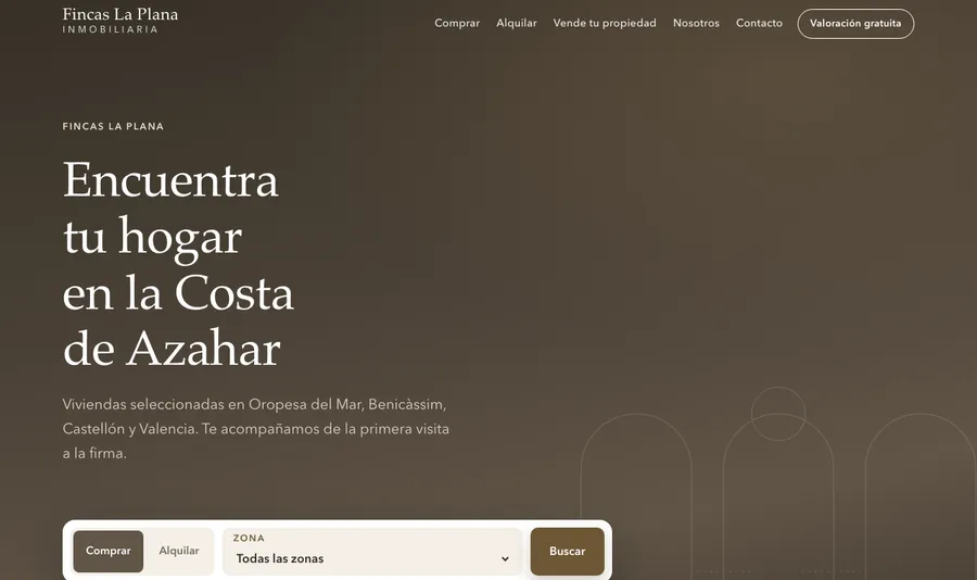 Ejemplo de web para inmobiliaria, con buscador por zonas